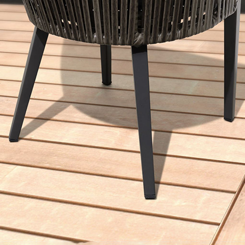 Metal Industrial Black Dining Armchair with Arm Patio Dining Chair