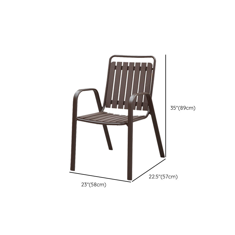 Industrial Metal Dining Armchair with Arm Patio Dining Chair