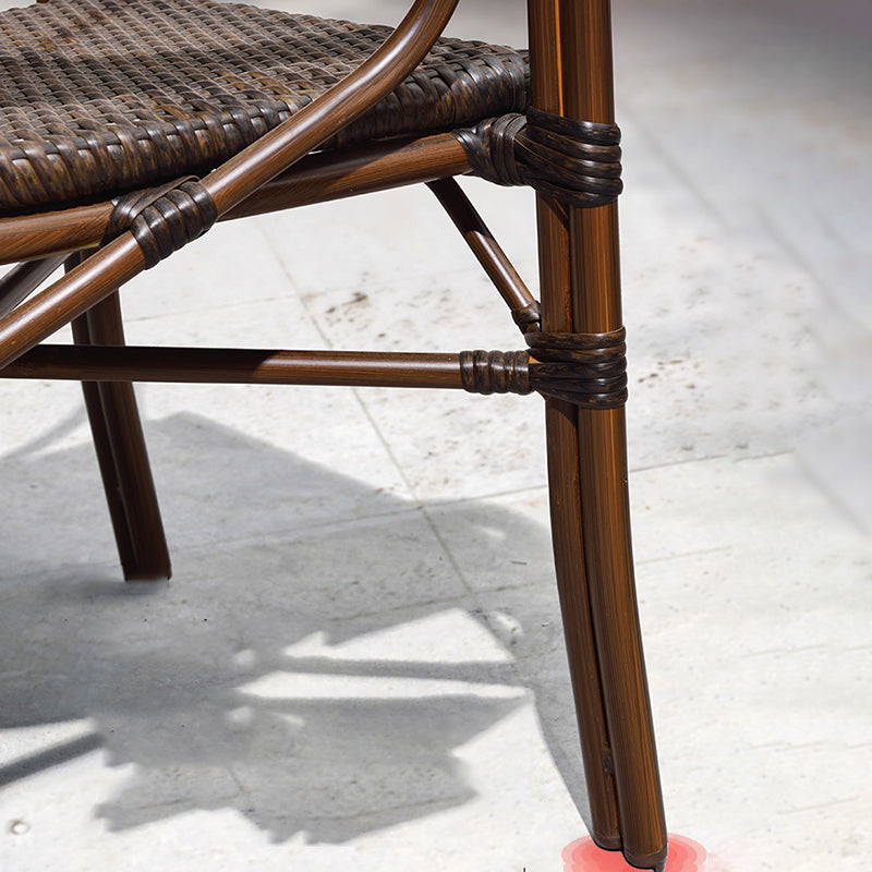 Tropical Rattan Brown Armed Chairs with Arm Patio Dining Chair