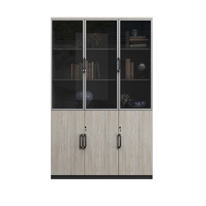 Contemporary File Cabinet Wooden Frame Key Lock Vertical File Cabinet for Office