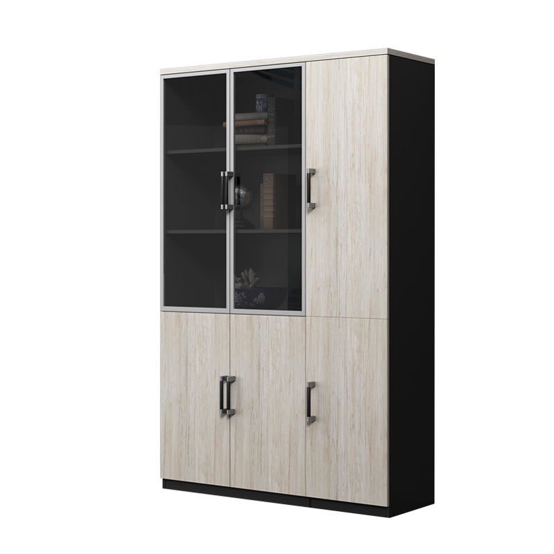 Contemporary File Cabinet Wooden Frame Key Lock Vertical File Cabinet for Office