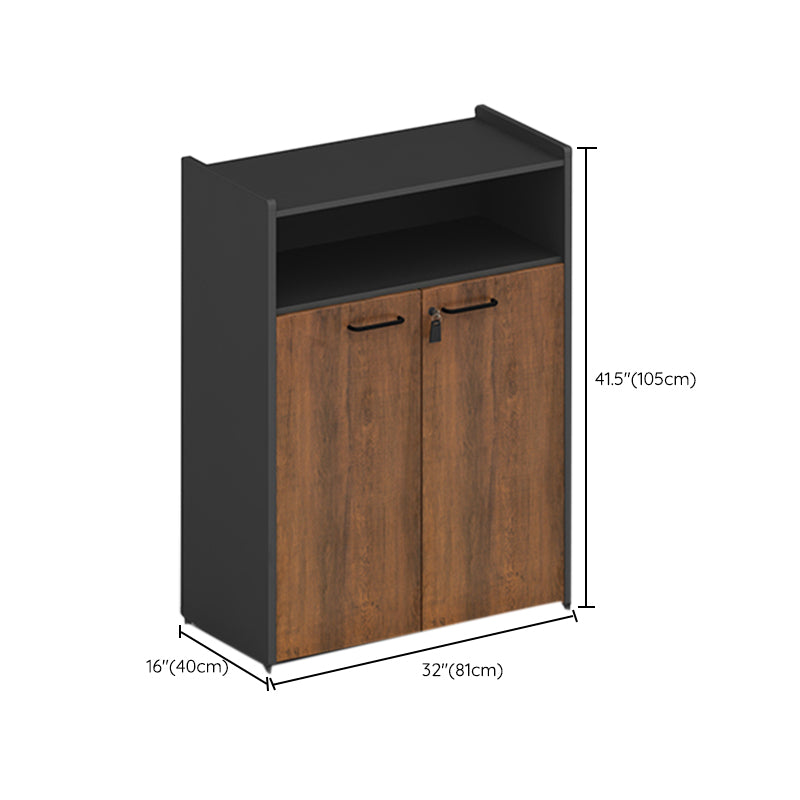 Industrial File Cabinet Wood Frame Vertical File Cabinet with Key Lock