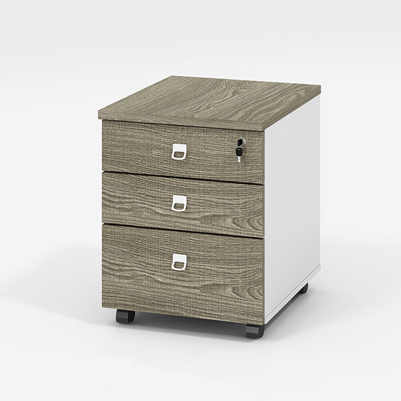 Contemporary File Cabinets Wood File Pedestal with Key Lock for Home Office