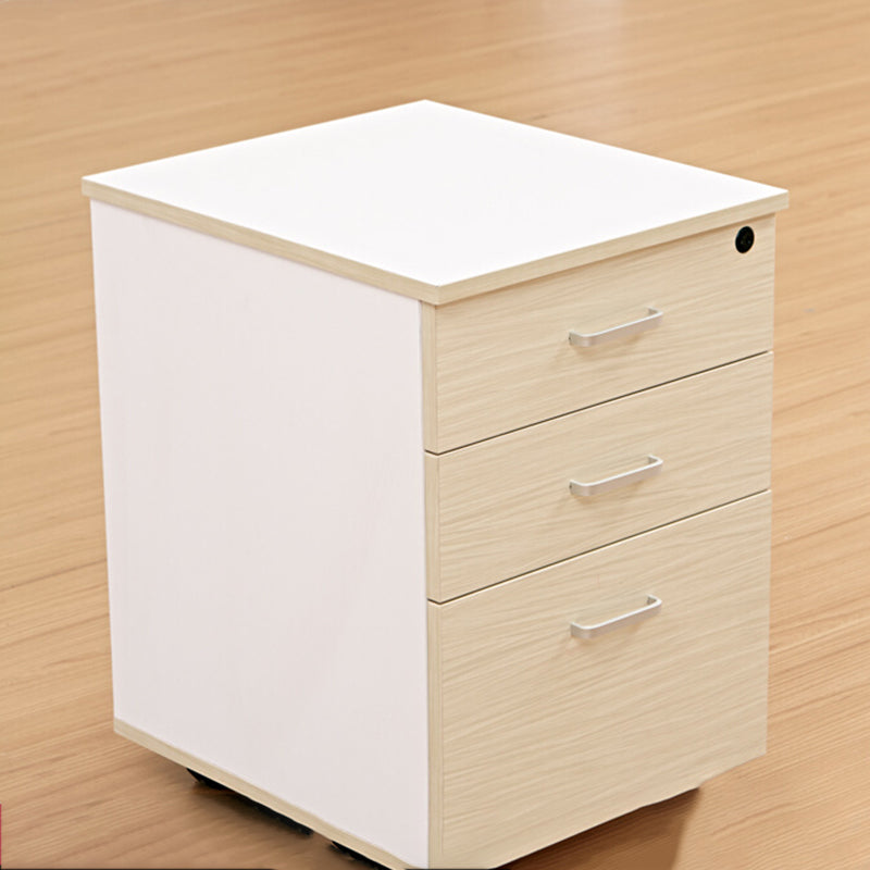 Contemporary File Cabinets Wood File Pedestal with Key Lock for Home Office