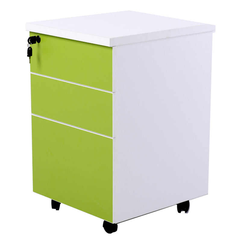 Contemporary File Cabinets Wood File Pedestal with Key Lock for Home Office