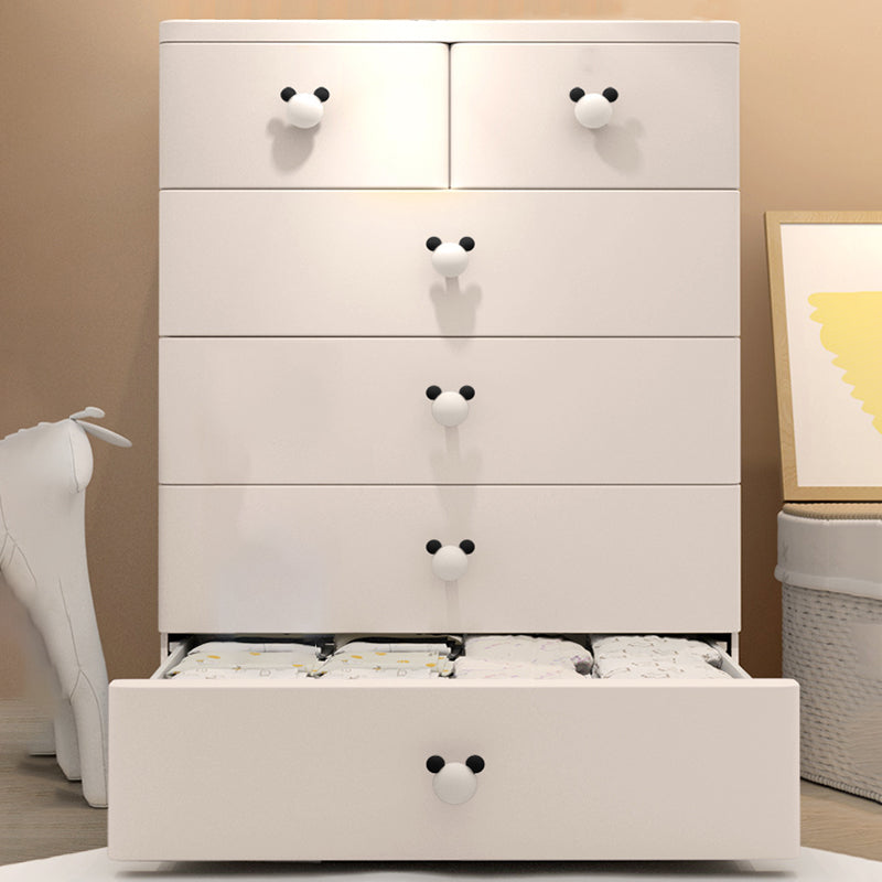 Scandinavian Kids Nightstand Plastic Chest Nursery Dresser with 6 Drawers