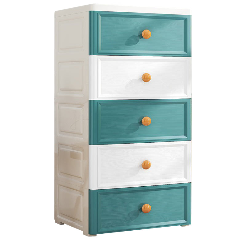 Ultra-Modern Plastic Kids Dressers Vertical Kids Furniture with Drawers for Bedroom