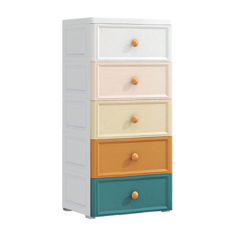 Ultra-Modern Plastic Kids Dressers Vertical Kids Furniture with Drawers for Bedroom