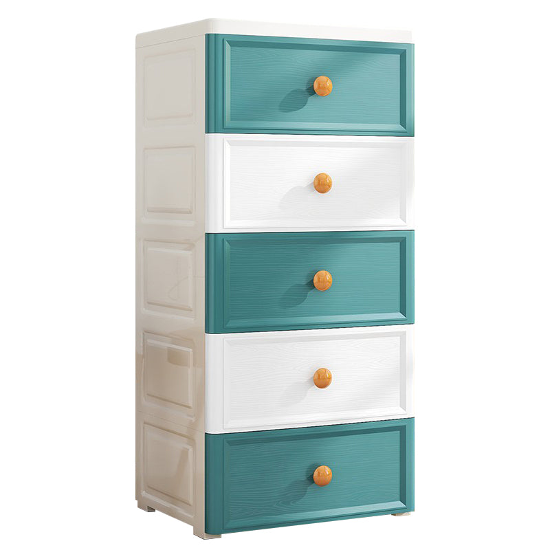 Ultra-Modern Plastic Kids Dressers Vertical Kids Furniture with Drawers for Bedroom