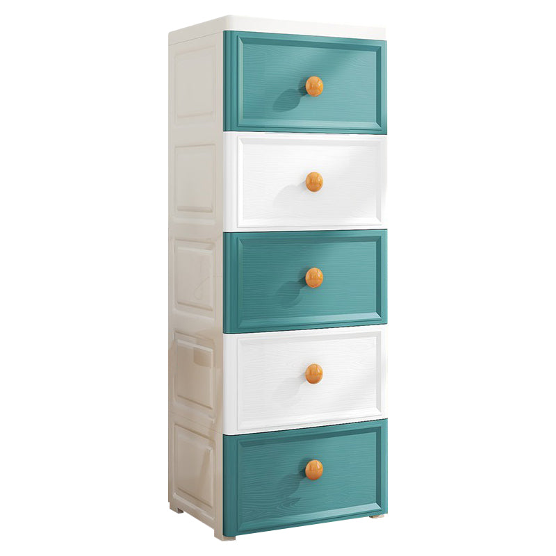 Ultra-Modern Plastic Kids Dressers Vertical Kids Furniture with Drawers for Bedroom