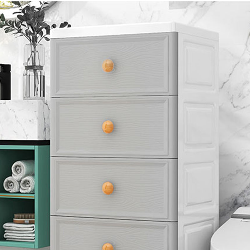 Ultra-Modern Plastic Kids Dressers Vertical Kids Furniture with Drawers for Bedroom