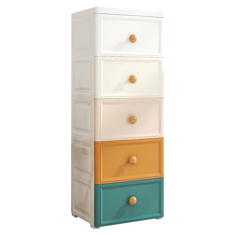 Ultra-Modern Plastic Kids Dressers Vertical Kids Furniture with Drawers for Bedroom