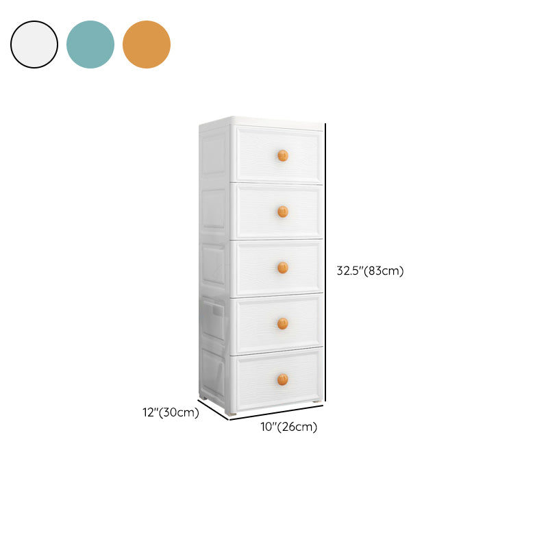 Ultra-Modern Plastic Kids Dressers Vertical Kids Furniture with Drawers for Bedroom