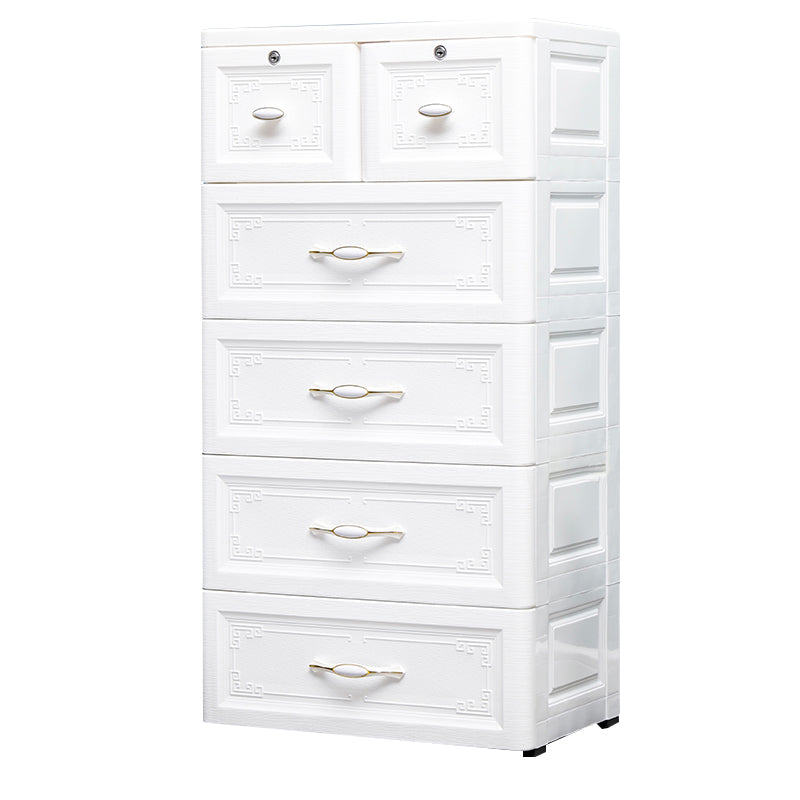 Ultra-Modern Kids Dressers Plastic Vertical Kids Furniture with Drawers for Bedroom