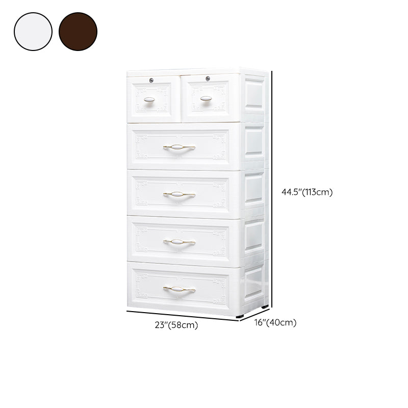 Ultra-Modern Kids Dressers Plastic Vertical Kids Furniture with Drawers for Bedroom