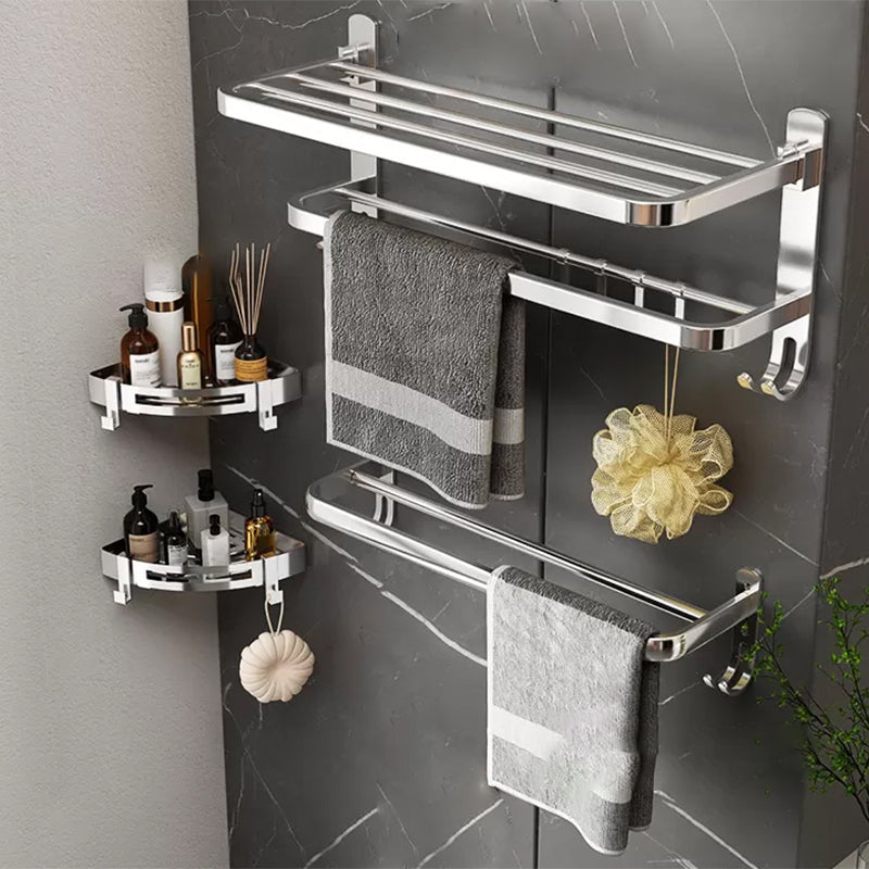 Contemporary Chrome Bathroom Hardware Set Polished Chrome Bathroom Set in Stainless Steel