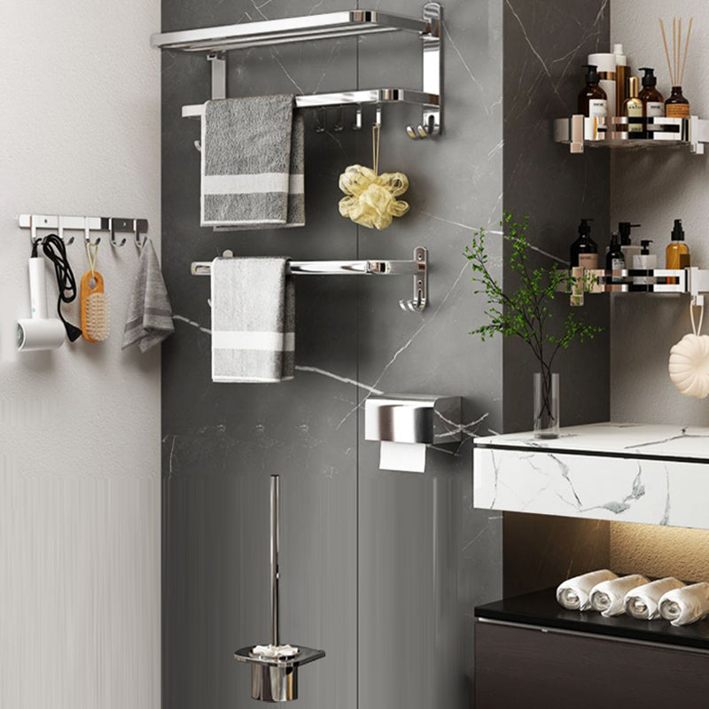 Contemporary Chrome Bathroom Hardware Set Polished Chrome Bathroom Set in Stainless Steel