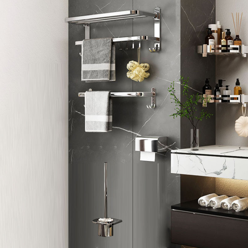 Contemporary Chrome Bathroom Hardware Set Polished Chrome Bathroom Set in Stainless Steel