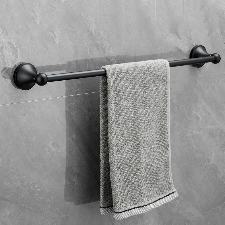 6-Piece Modern Bath Hardware Set in Stainless Steel Matte Black Robe Hooks/Towel Ring Bar