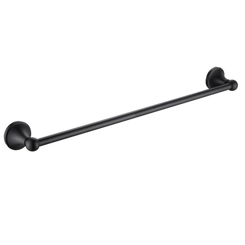 6-Piece Modern Bath Hardware Set in Stainless Steel Matte Black Robe Hooks/Towel Ring Bar