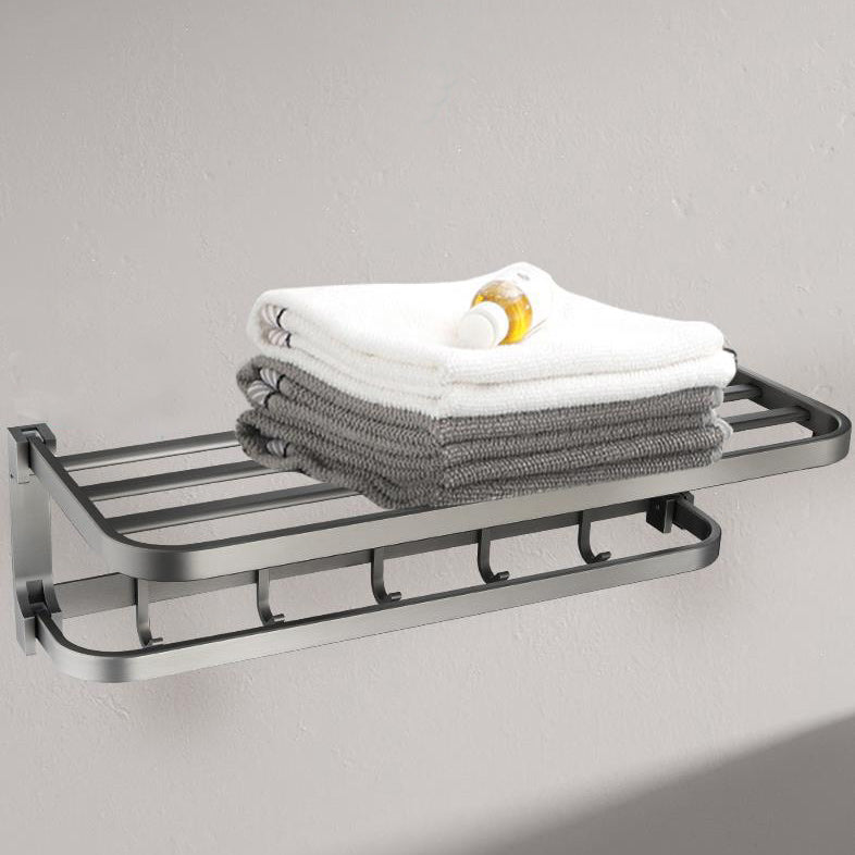 Contemporary Metal 6-Piece Bathroom Accessory Set with Bath Shelf