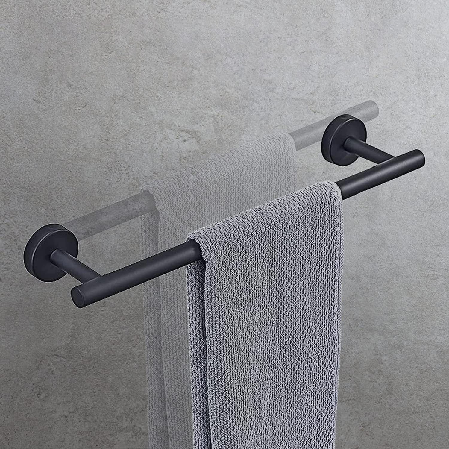 Matte Black Bathroom Hardware Set Stainless Steel Towel Bar/Paper Holder/Robe Hooks