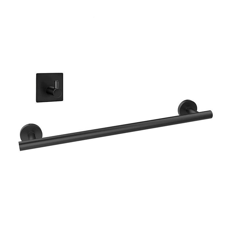 Matte Black Bathroom Hardware Set Stainless Steel Towel Bar/Paper Holder/Robe Hooks