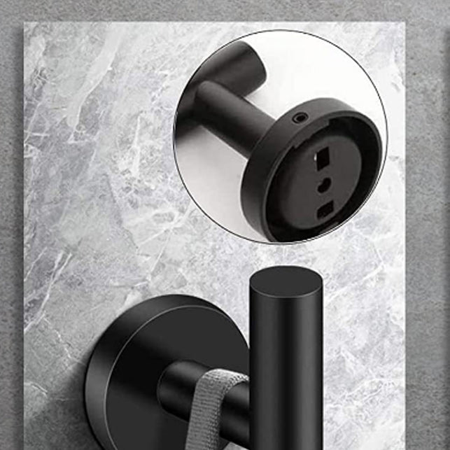 Matte Black Bathroom Hardware Set Stainless Steel Towel Bar/Paper Holder/Robe Hooks