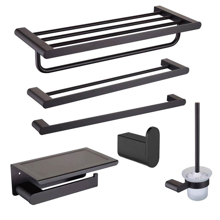 5-Piece Modern Bath Hardware Set in Stainless Steel with Towel Bar/Robe Hooks/Paper Holder