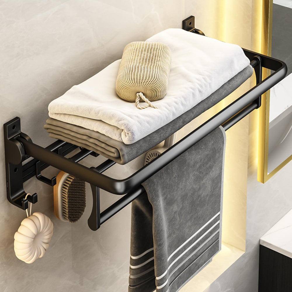 Contemporary Bath Hardware Set Matte Black Bathroom Set with Robe Hooks/Towel Bar