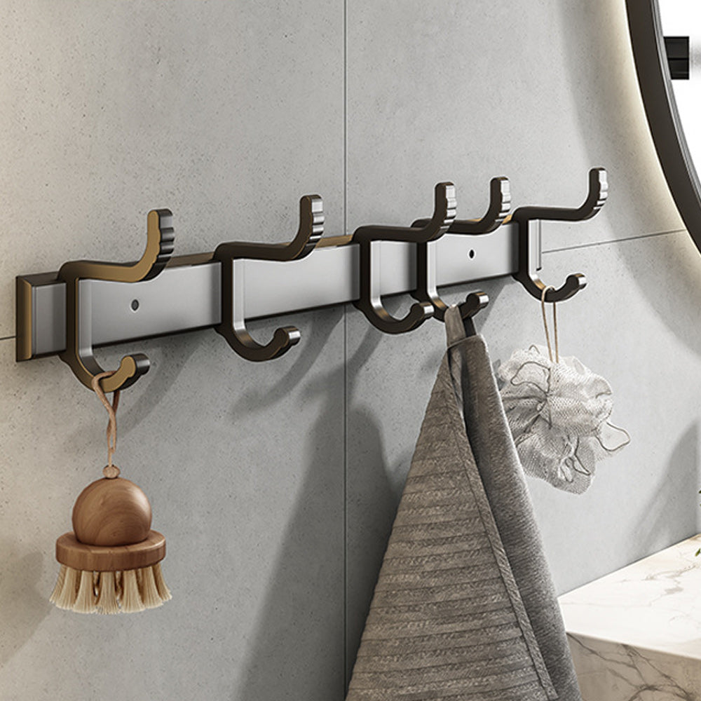 Contemporary Bath Hardware Set Matte Black Bathroom Set with Robe Hooks/Towel Bar