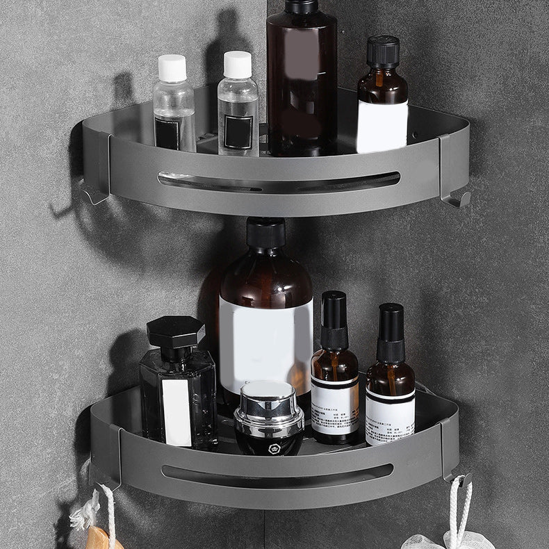 Modern Bath Hardware Set in Stainless Steel Matte Gray Robe Hooks/Towel Bar