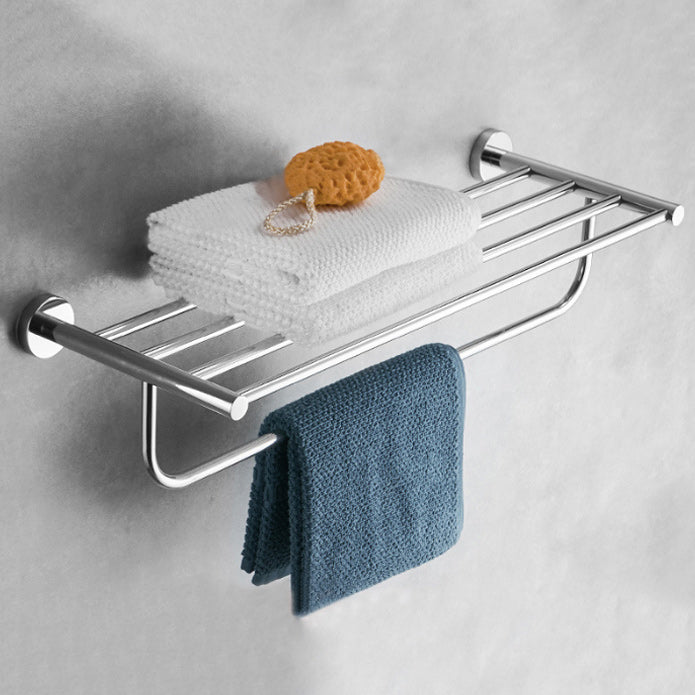 Polished Chrome Modern Bathroom Accessory Set with Towel Bar/Paper Holder