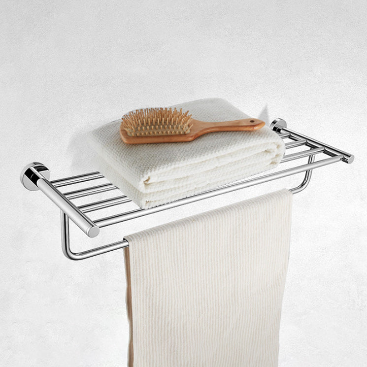 Polished Chrome Modern Bathroom Accessory Set with Towel Bar/Paper Holder