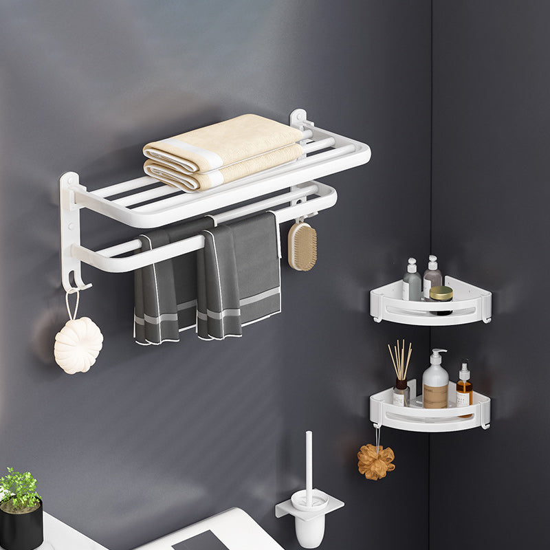 White Contemporary Bathroom Accessory Set Stainless Aluminum Bathroom Set