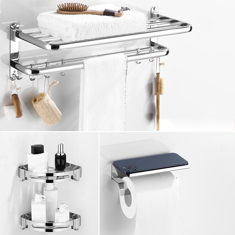 Modern Bathroom Set with Bath Shelf/Towel Bar Polished Chrome Bathroom Accessory Kit