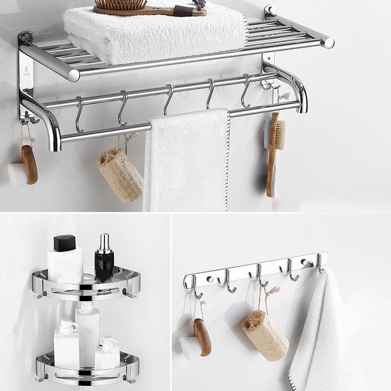 Modern Bathroom Set with Bath Shelf/Towel Bar Polished Chrome Bathroom Accessory Kit