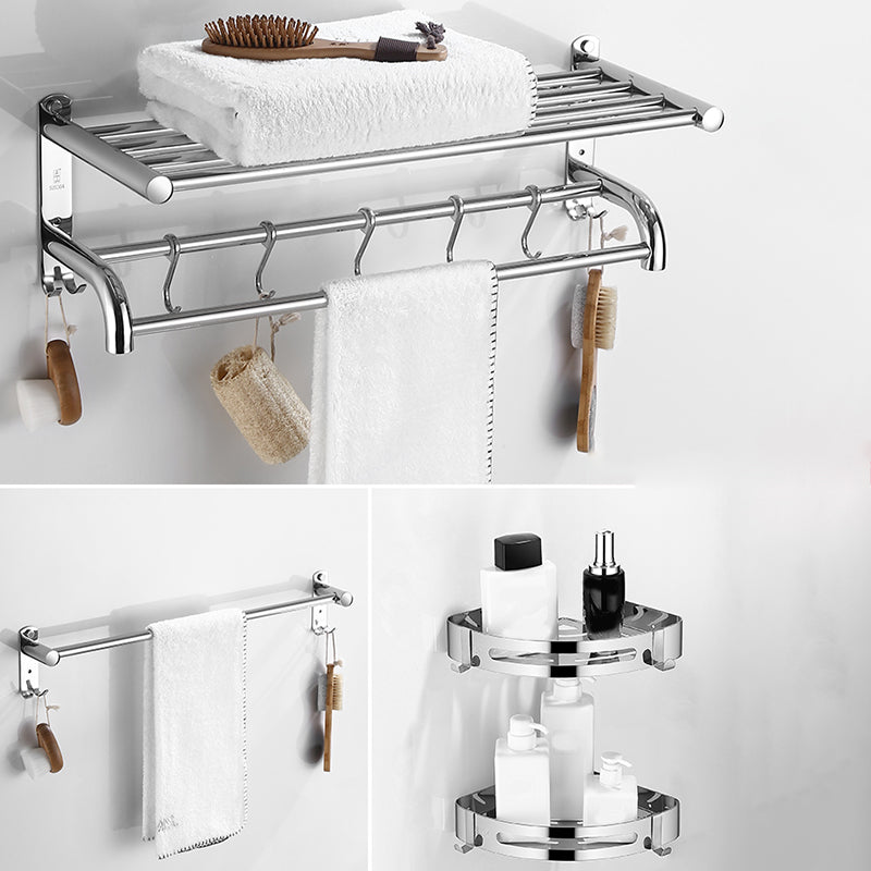 Modern Bathroom Set with Bath Shelf/Towel Bar Polished Chrome Bathroom Accessory Kit