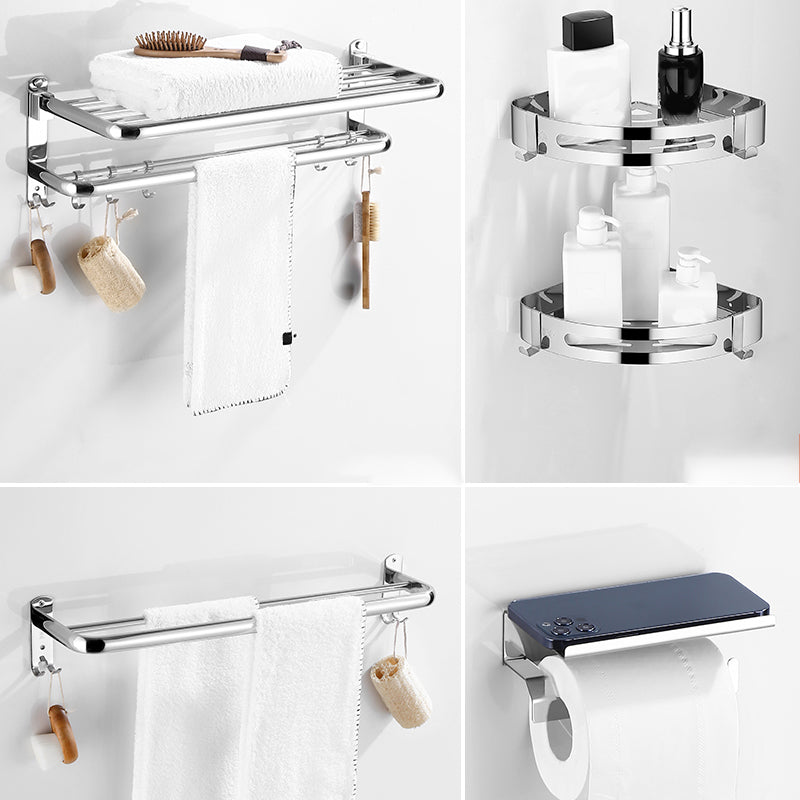 Modern Bathroom Set with Bath Shelf/Towel Bar Polished Chrome Bathroom Accessory Kit