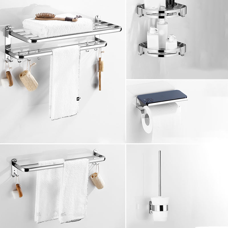 Modern Bathroom Set with Bath Shelf/Towel Bar Polished Chrome Bathroom Accessory Kit