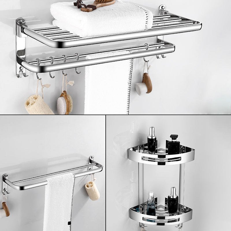 Modern Bathroom Set with Bath Shelf/Towel Bar Polished Chrome Bathroom Accessory Kit