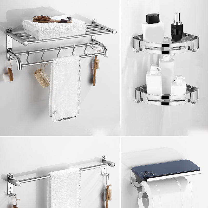 Modern Bathroom Set with Bath Shelf/Towel Bar Polished Chrome Bathroom Accessory Kit