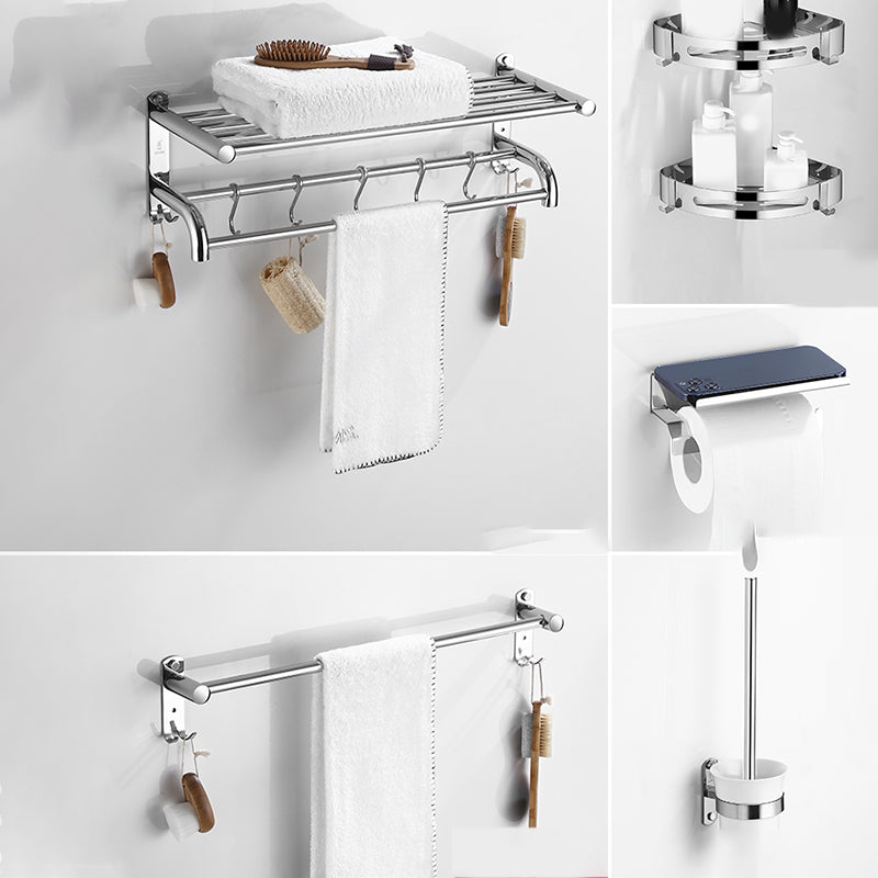 Modern Bathroom Set with Bath Shelf/Towel Bar Polished Chrome Bathroom Accessory Kit