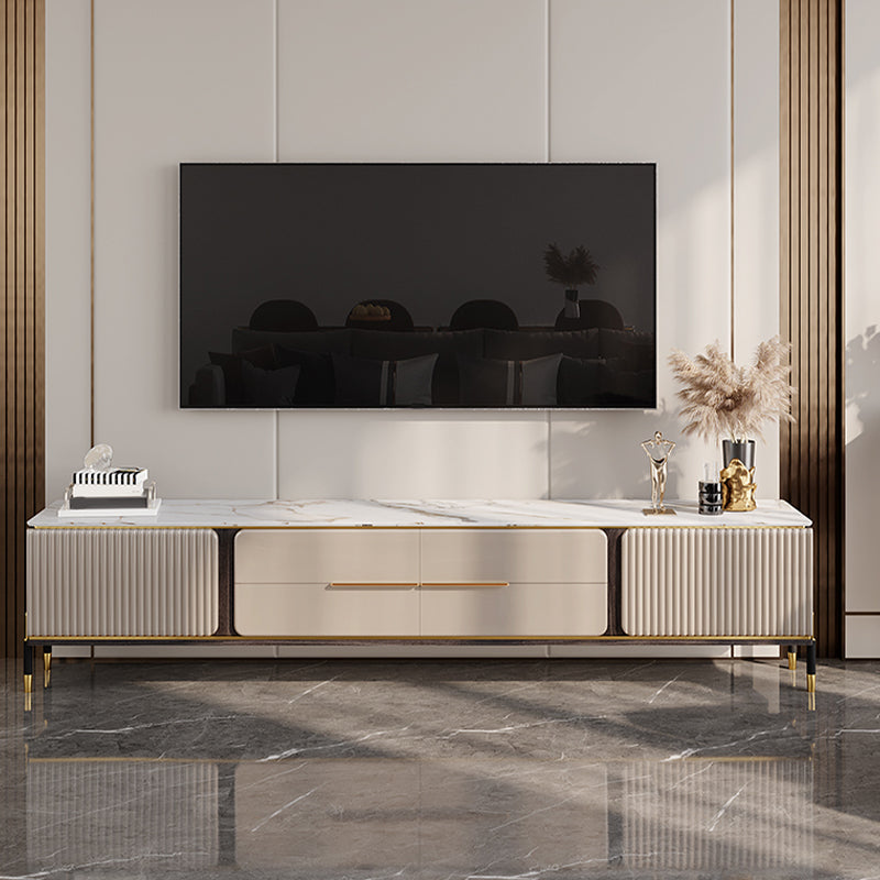 Modern Stand Console Enclosed Storage TV Media Console with Drawers