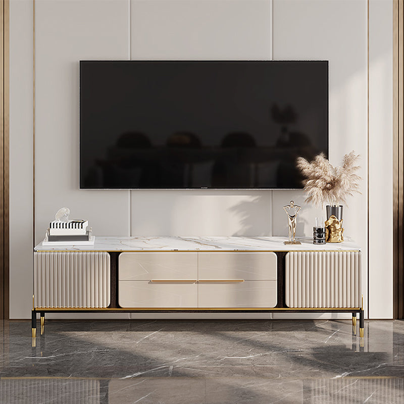 Modern Stand Console Enclosed Storage TV Media Console with Drawers