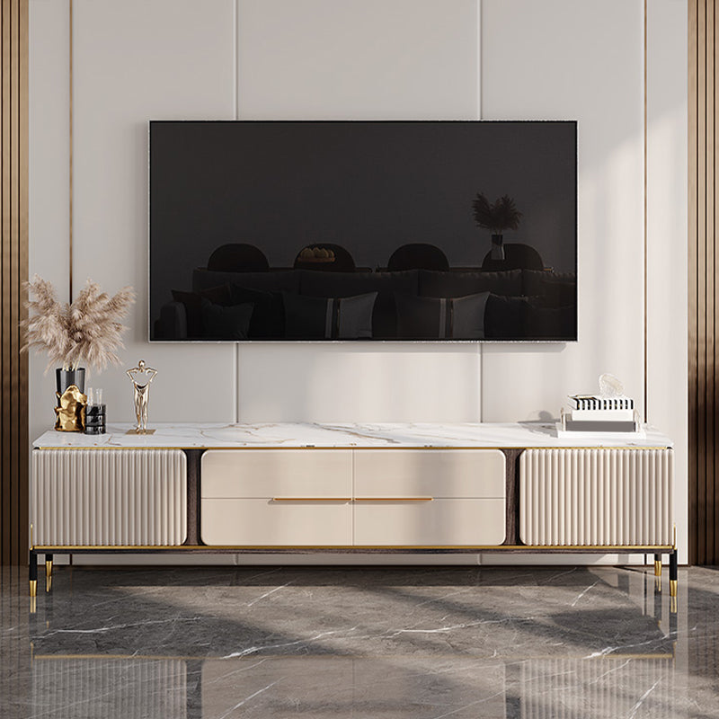 Modern Stand Console Enclosed Storage TV Media Console with Drawers