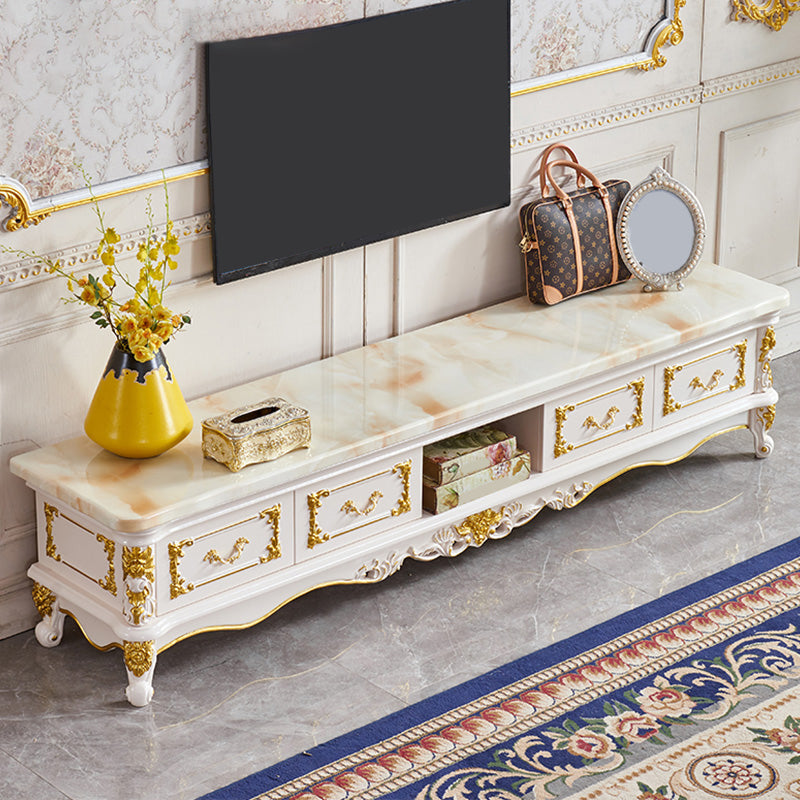 Open Storage Stand Console Traditional TV Media Console with Drawers