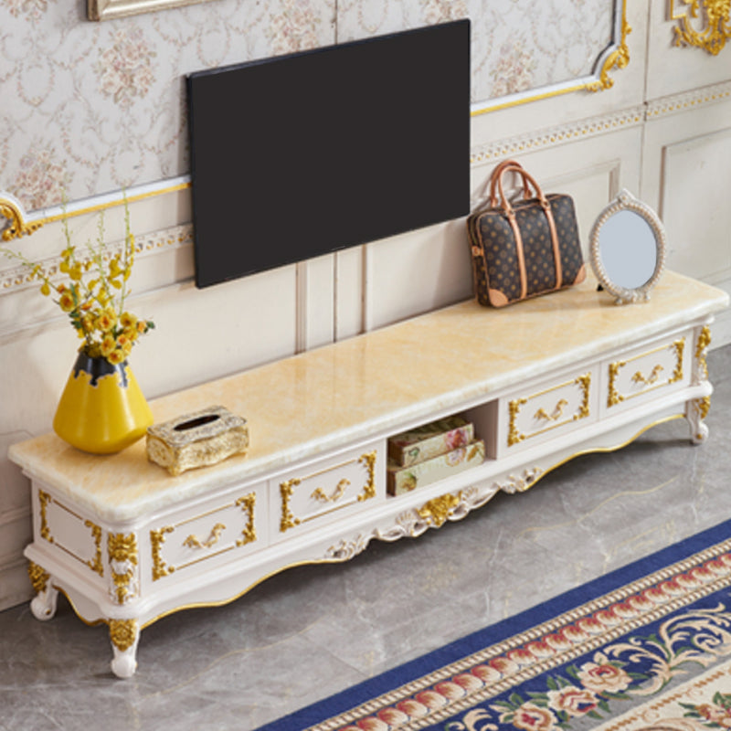 Open Storage Stand Console Traditional TV Media Console with Drawers