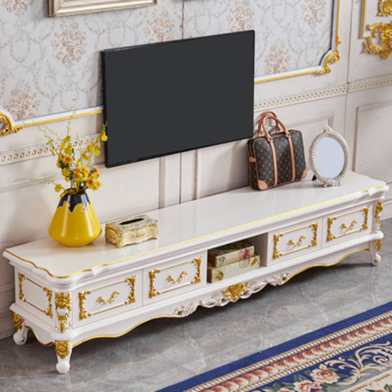 Open Storage Stand Console Traditional TV Media Console with Drawers