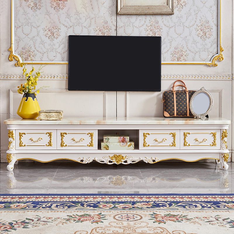 Open Storage Stand Console Traditional TV Media Console with Drawers